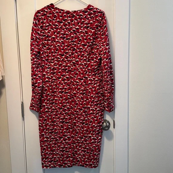 Boden Women's Hannah Sheath Dress in Poinsettia Red Floral V Neck Size 8 - Picture 3 of 8
